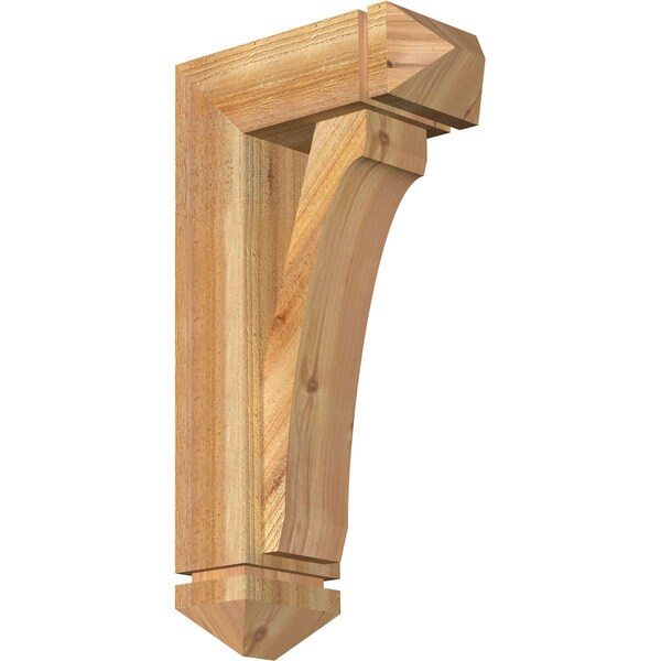 Ekena Millwork Legacy Arts and Crafts Rough Sawn Bracket w/ Offset Brace, Western Red Cedar, 6"W x 14"D x 26"H BKT0604X14X26LEC03RWR - main
